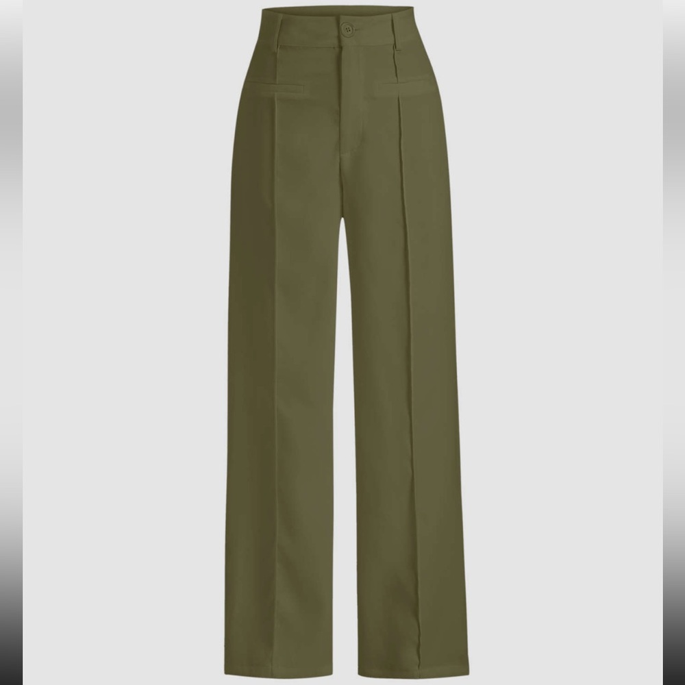 Cider brand Solid Stitch Straight Leg Trouser, size Large in color Olive